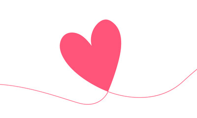 Set of Happy Valentine's day , heart and Love Minimalist Art , pink gradient	

