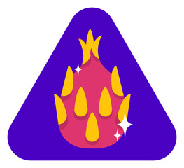 Dragonfruit Badge Sticker Illustration