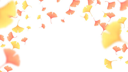 featuring vibrant yellow orange ginkgo leaves falling gracefully The isolated white background provides a clean space perfect for autumn promotion, greeting cards nature themed designs