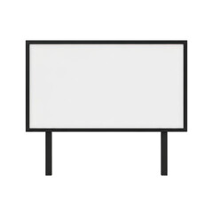 Obraz premium Empty rectangular advertising billboard with black frame, isolated on transparent background.