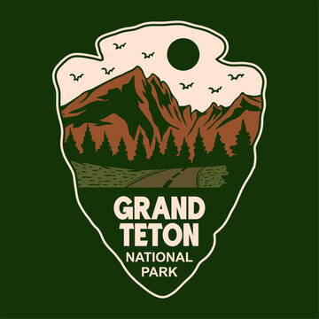GRAND TETON NATIONAL PARK BADGE VECTOR LOGO