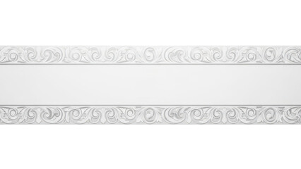 Blank seamless ornamental pattern tape strip mockup, baroque scrollwork, horizontal layout, soft lighting, isolated on white background,