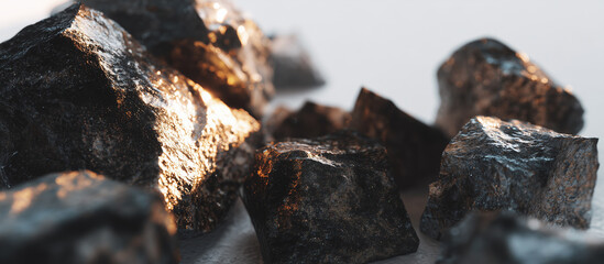 Fototapeta premium dark mineral stone rock