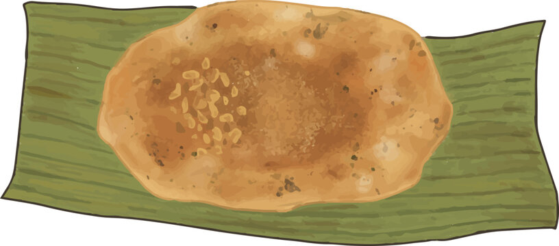 Kerak Telor Traditional Betawi Street Food Flat Vector Illustration