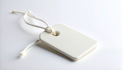Fototapeta premium Blank white tag with string.