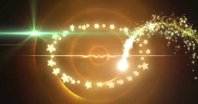 Animation of light spots over star frame
