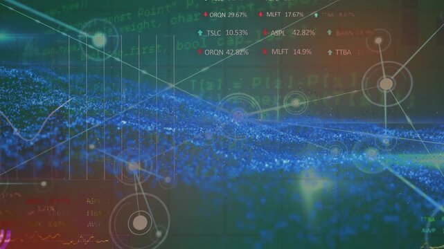 Animation of blue mesh and data processing
