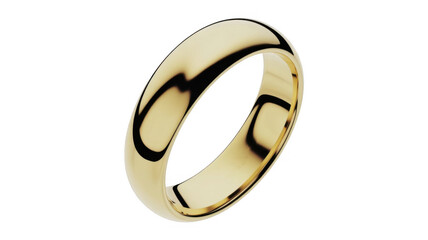 Gold ring with pink border jewelry isolated on a transparent background