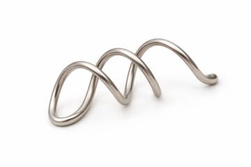Naklejka premium Minimal stainless spiral bun hairpin coil studio product photo isolated on white background