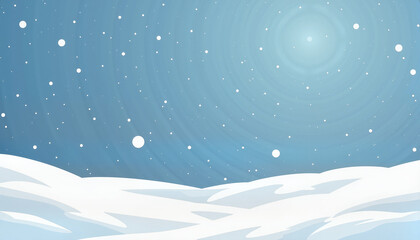 Snowflakes falling gently over a serene winter landscape. Concept of seasonal beauty and tranquility in snowy environments. Ideal for holiday-themed design and winter-themed content.
