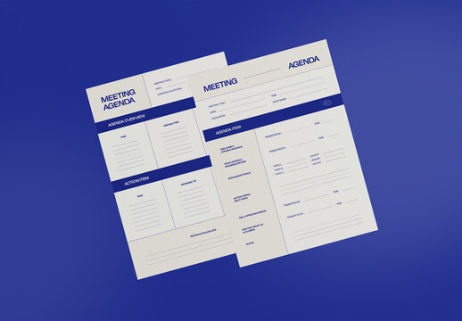 Blue And Beige Minimalism Meeting Agenda