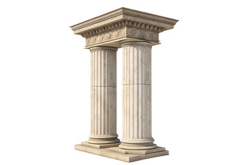 Fototapeta premium Simple architectural column, classical proportions, stone material, minimal details, realistic texture, isolated on transparent background, PNG cutout, soft studio lighting, no decoration