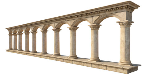 Fototapeta premium Simple architectural column, classical proportions, stone material, minimal details, realistic texture, isolated on transparent background, PNG cutout, soft studio lighting, no decoration