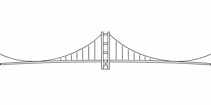 Simple line drawing of the golden gate bridge san francisco