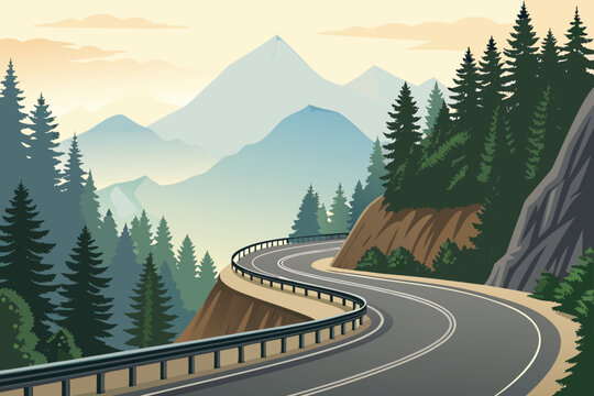 Mountain Road Switchbacks Scenic Drive Ill