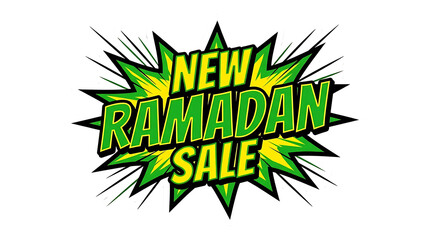 New Ramadan Sale Discount Sign Text.