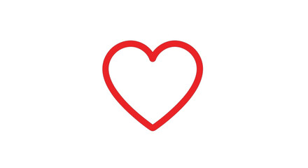 Minimalist red heart outline symbolizing love, connection, and emotional health representation for