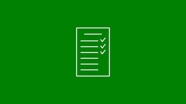 Todo list checking off minimal motion graphics concept on a solid green background