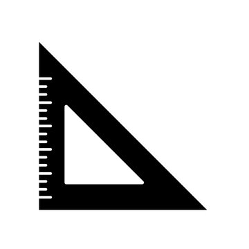 Black triangle ruler  - solid vector icon