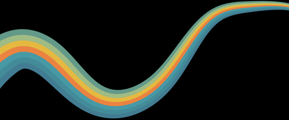 Abstract colorful 70s background vector.