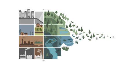 Obraz premium Environmental Impact Infographic Elements