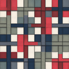 Fototapeta premium Seamless Korean Bojagi Inspired Geometric Patchwork Pattern