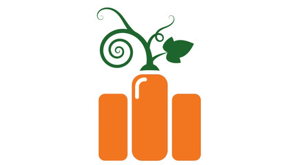 Growing Business Graph Illustration Featuring Orange Bars and a Sprouting Plant © John