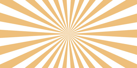 Fototapeta premium A vibrant retro grunge sunburst vector illustration featuring orange and yellow radial rays in a vintage summer sunrise pattern with a distressed texture design