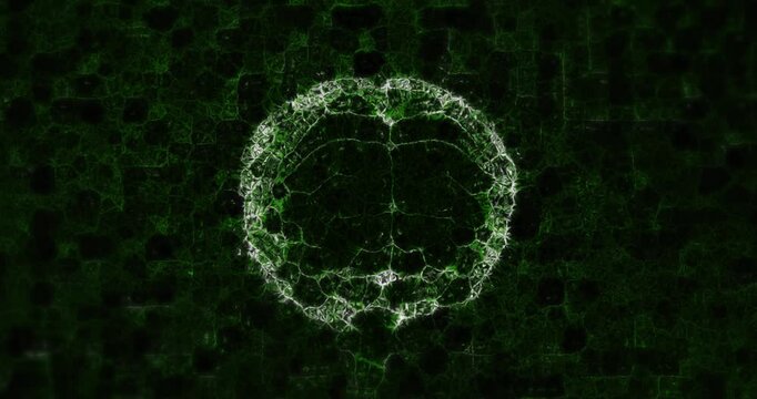 Animation of brain rotating over black background with math formulas