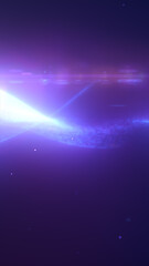 Fototapeta premium Soft glowing purple and blue cosmic horizon with atmospheric gradients and subtle star-like particles floating in the distance
