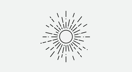 Obraz premium Elegant geometric sunshine burst design, a simple yet radiant symbol of positivity, light and