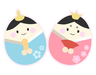 ひなまつりアイコン　お雛様　お内裏様　