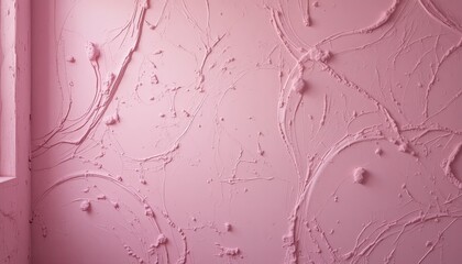 abstract pink wall with a background of wavy plaster lines