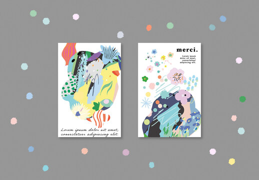 Floral Abstract Posters Layout
