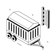 A well designed isometric illustration of farm trailer for agriculture