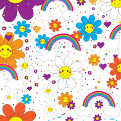 Naklejka premium seamless pattern with flowers