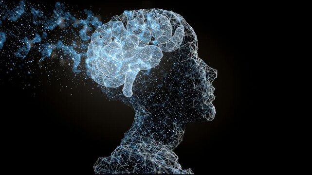 Discover New Ideas and Innovation With a Glowing Brain Silhouette That Inspires Creativity and Thought