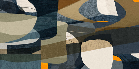 Soft and minimalistic abstract artwork with delicate lines and muted tones, creating a calm and refined aesthetic for modern interiors © CHREMOS