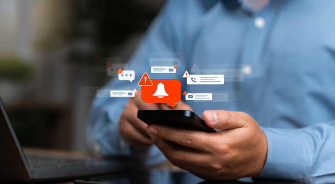 The smartphone screen will display an audible alert about fraudulent calls, highlighting the cyber threat from fraudulent callers and email scam attempts. This is a technological security measure and 