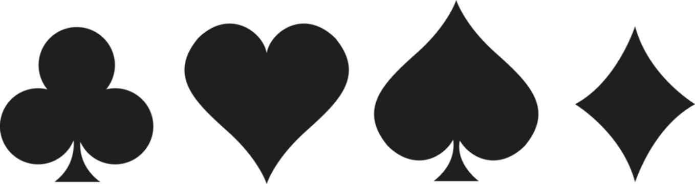 playing cards on white background vector icon set cards symbols diamodns hearts.eps