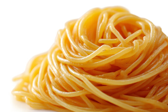 Spaghetti with herbs and cheese isolated on transparent background