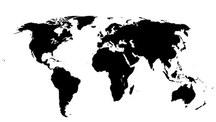 World Map isolated on transparent white background.  © Sabna Shan