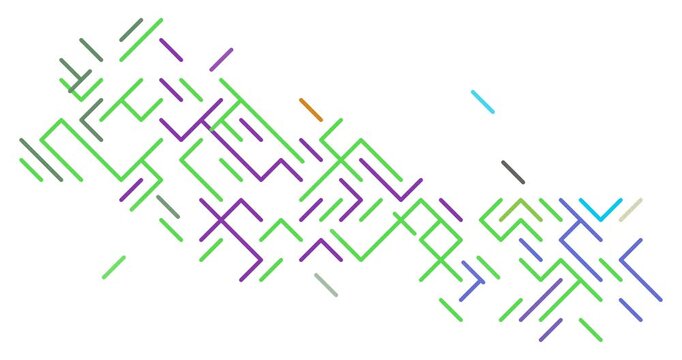 Technical Line Animation of Nepal Country Silhouette