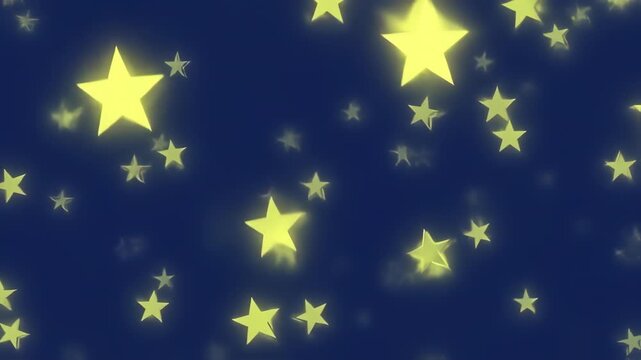 Glowing yellow stars against a dark blue background, creating a dreamy night sky effect