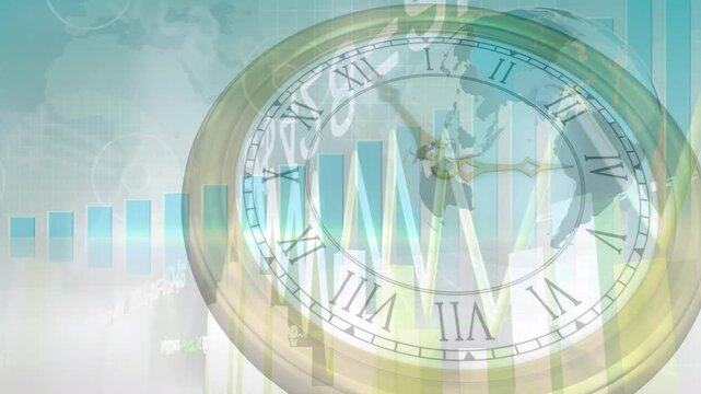 Animation of data processing over clock