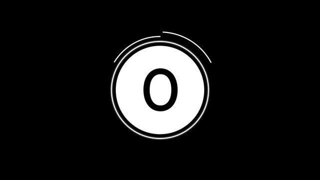 5 second countdown animation with digital circular timer design for movie intro opener broadcast countdown sequence version start 5 4 3 2 1 0. 4K Video