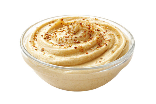 Authentic tahini paste isolated on transparent background