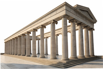 Naklejka premium classical architecture, stone columns, neoclassical style, symmetrical composition, elegant proportions, realistic lighting, minimal decoration, no people, no text, no logos, commercial stock style