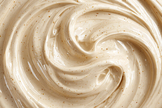 Fresh tahini spread isolated on transparent background
