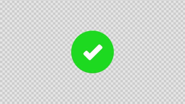 A green checkmark icon on a transparent background viewed from directly above